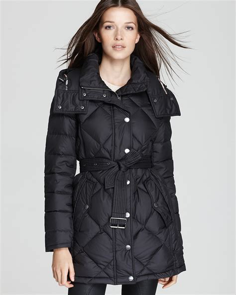 burberry brit belted puffer coat with hood|Burberry puffer coat women's.